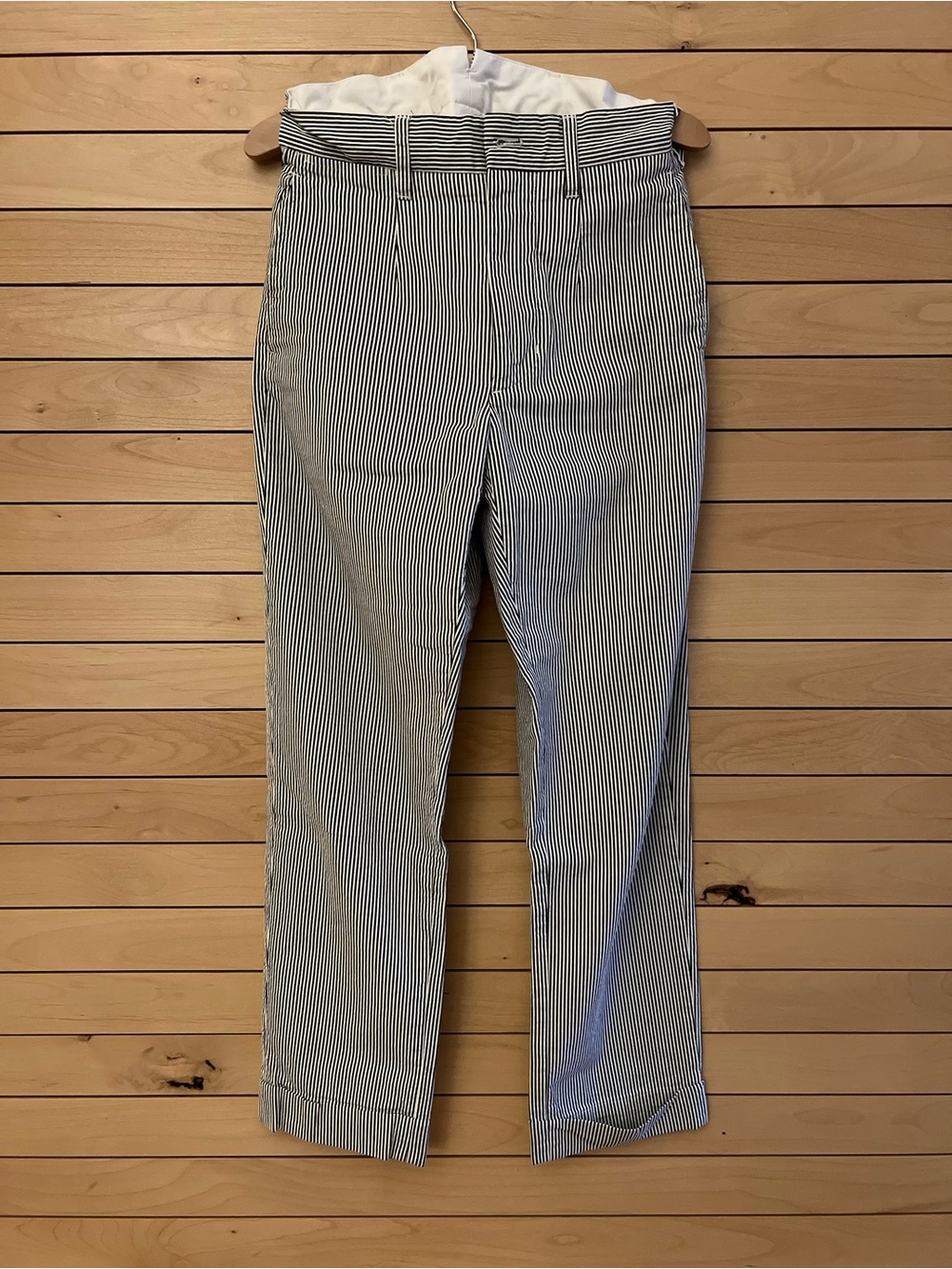 Women’s Pinstripe Trousers - Black & White